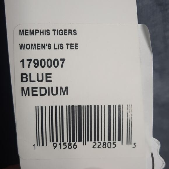 Alma Mater Women's University of Memphis Long Sleeve Graphic Tee Blue Gray Med - Picture 7 of 10